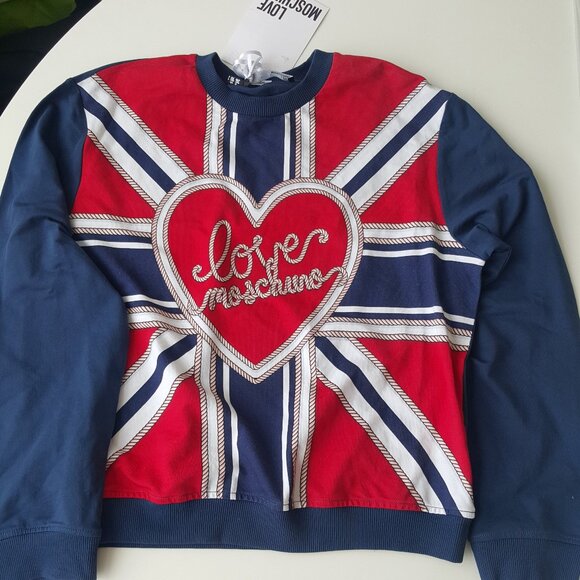 Love Moschino Union Jack Sweatshirt  (US^6) - Picture 1 of 8